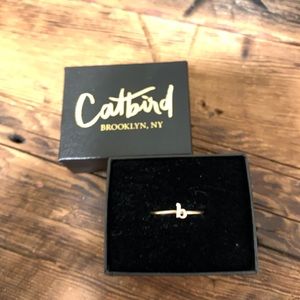 Catbird 14k Solid Gold Alphabet Ring Letter ‘b’